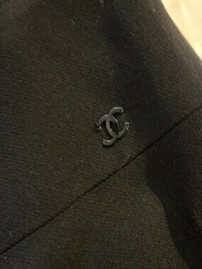 Chanel Vintage 2003 Black Skirt with CC Logo Hardware, Lined, Size 34
